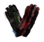 handsker med mink multicolor hotsjok